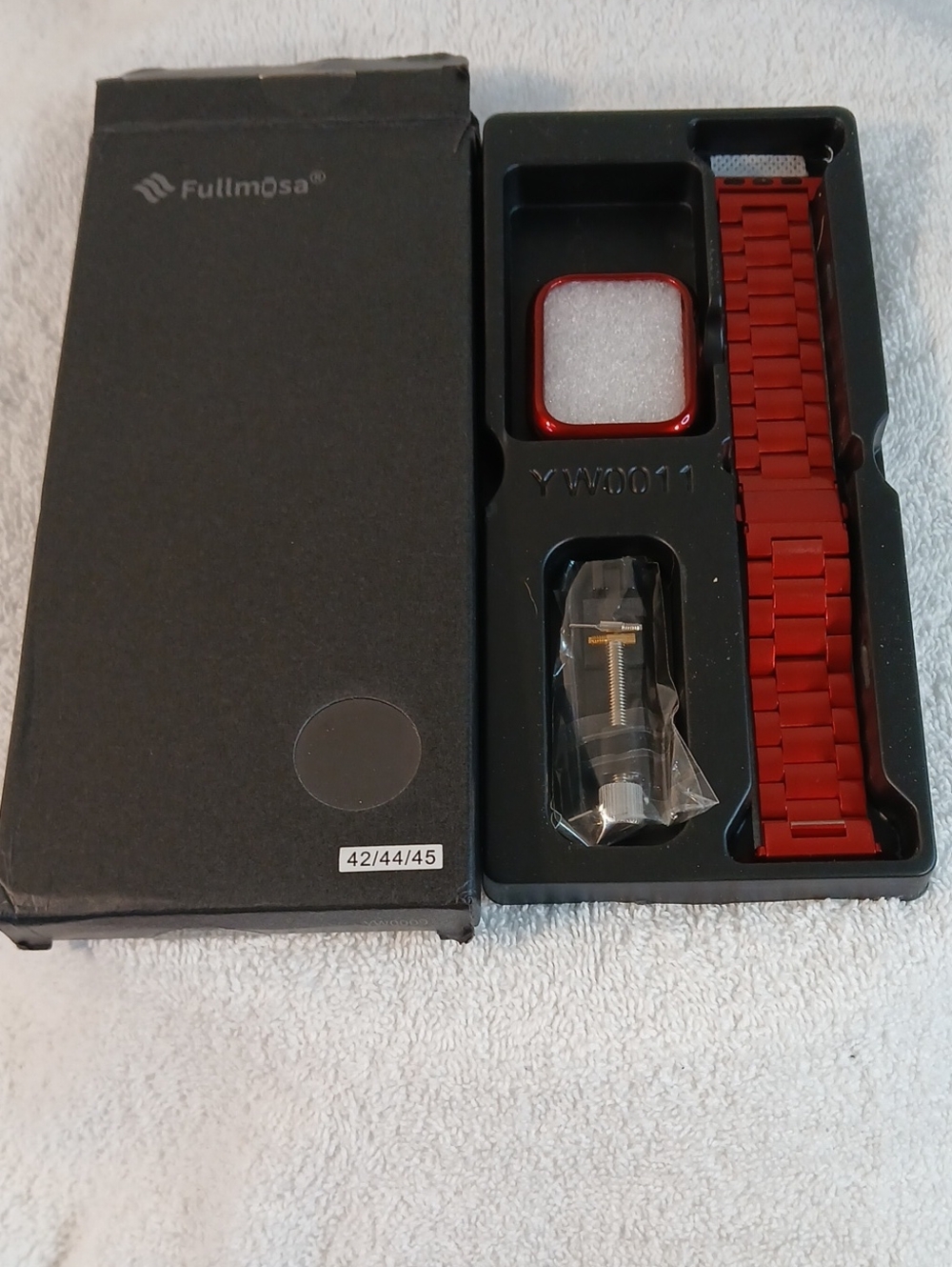 Red Stainless Steel Watch Band for 42/44/45mm